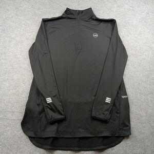Spark Vell Black Quarter Zip Long Sleeve Athletic Running Shirt Large Adult